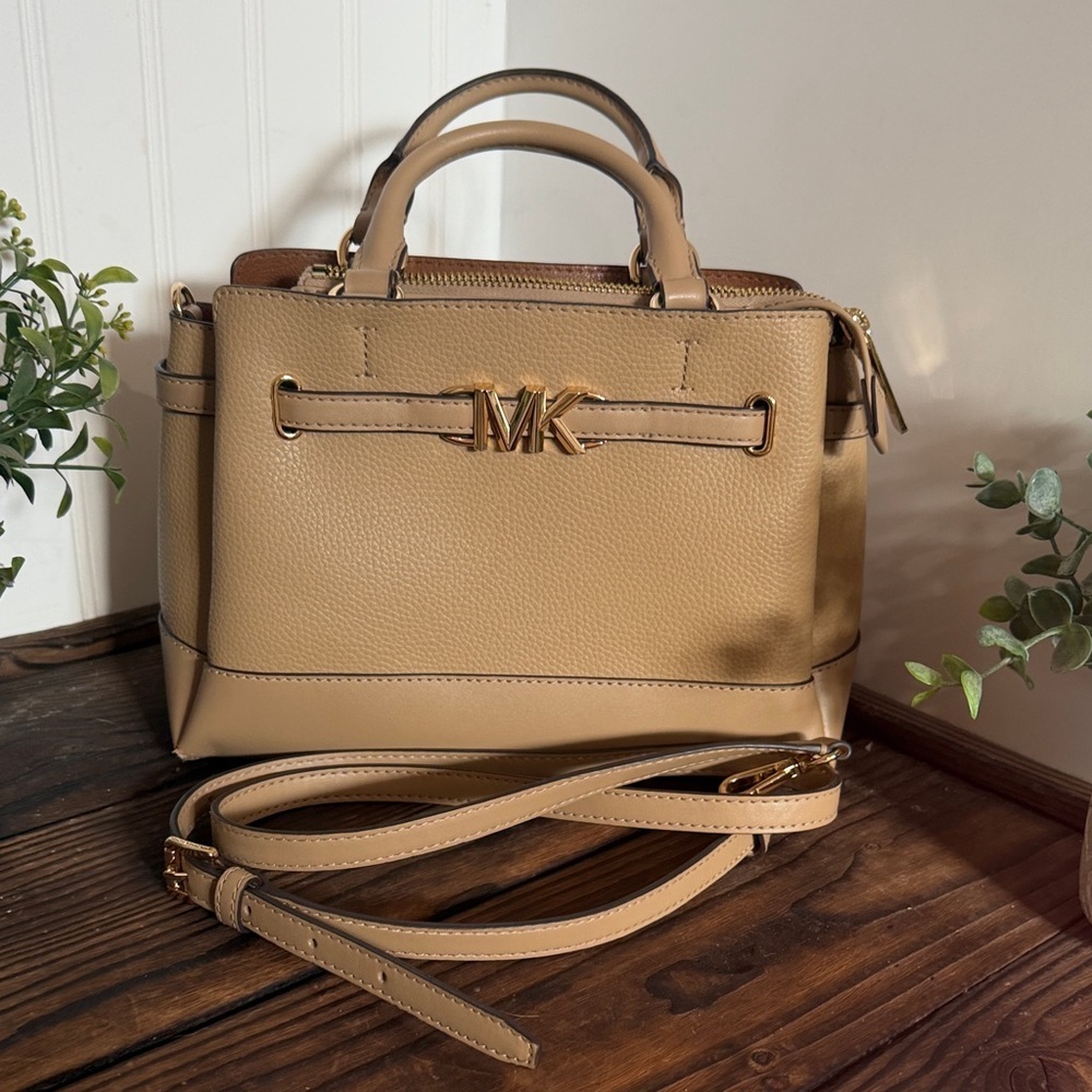 Michael Kors Reed Leather Belted Satchel